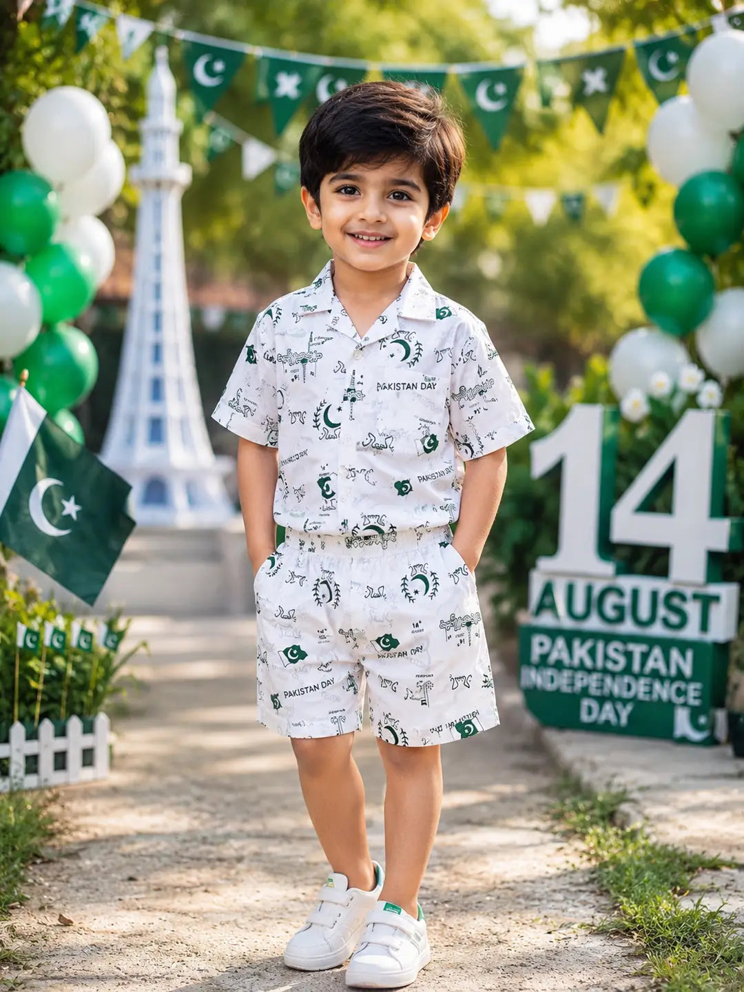 14 August Kids Boys 2-Piece Shirt & Shorts Set