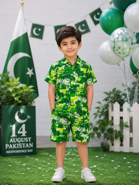 14 August Kids Boys 2-Piece Shirt & Shorts Set
