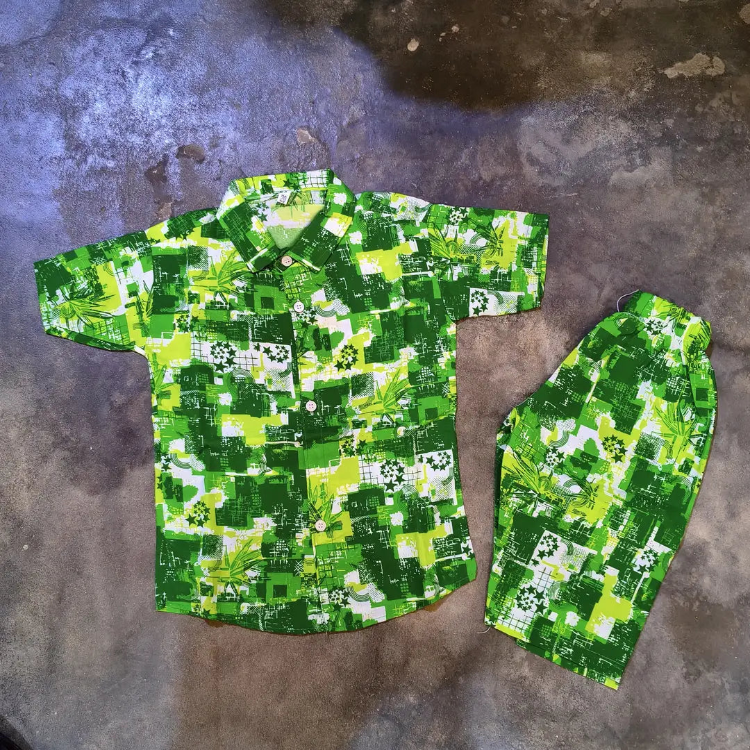 14 August Kids Boys 2-Piece Shirt & Shorts Set