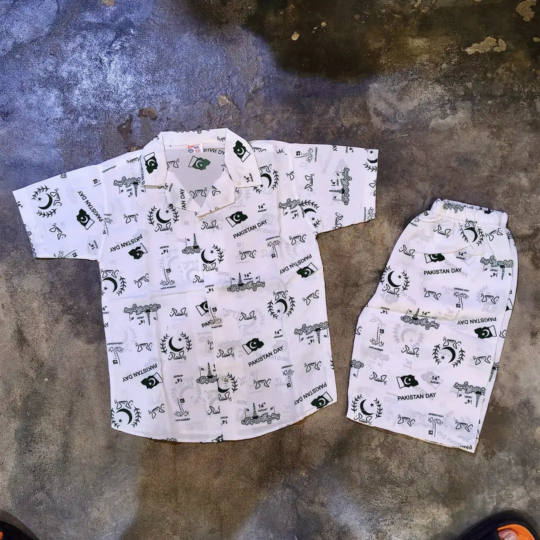 14 August Kids Boys 2-Piece Shirt & Shorts Set